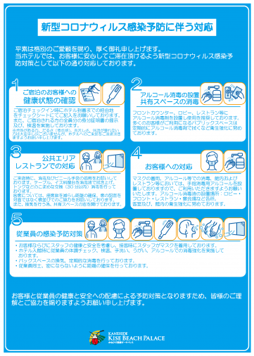 新型コロナウィルス感染予防に伴う対応について