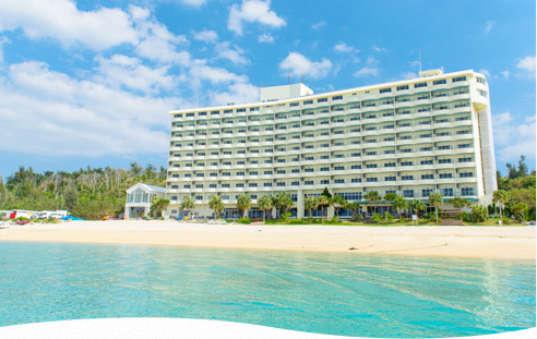 A resort space facing Kise Beach on Nago Bay in northern Okinawa