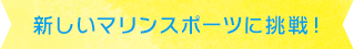 新しいマリンスポーツに挑戦！